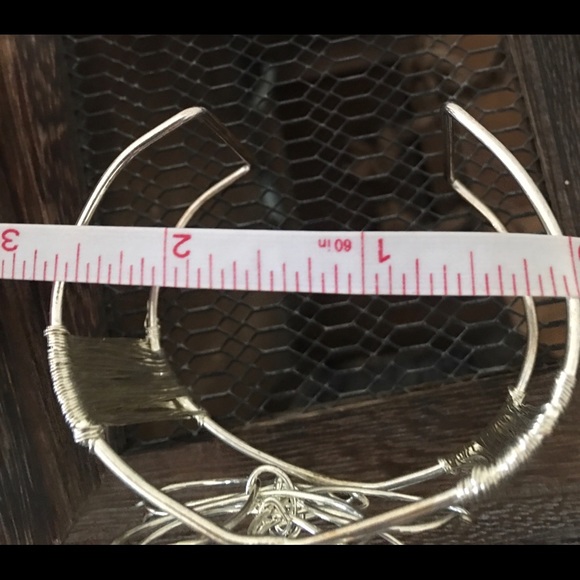 Sterling silver Wire Flower Cuff bracelet - Picture 5 of 5